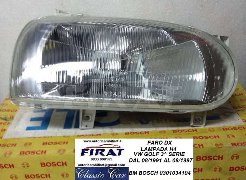 FARO VW GOLF 3 SERIE 91 - 97 H4 BOSCH ANT.DX